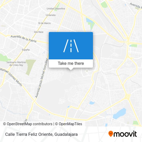 Mapa de Calle Tierra Feliz Oriente