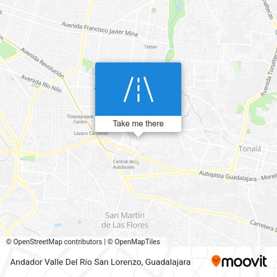 Mapa de Andador Valle Del Río San Lorenzo