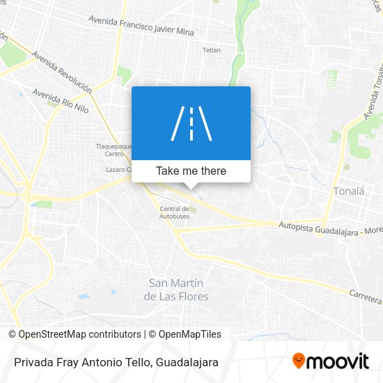 Privada Fray Antonio Tello map