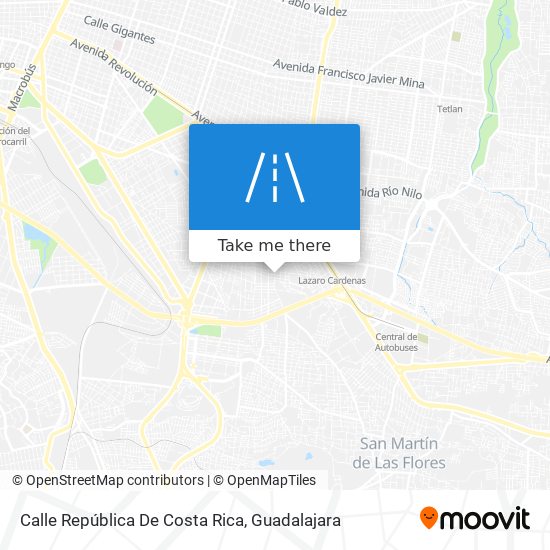 Mapa de Calle República De Costa Rica