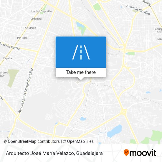 Mapa de Arquitecto José María Velazco
