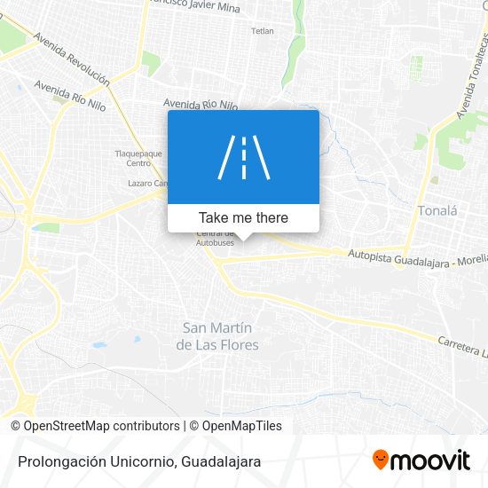 Prolongación Unicornio map
