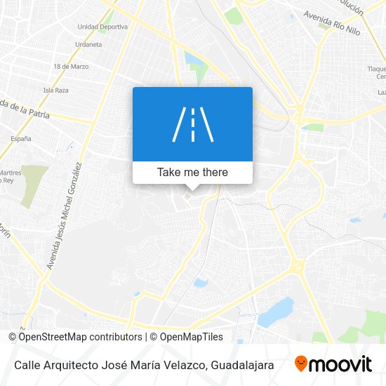 Mapa de Calle Arquitecto José María Velazco