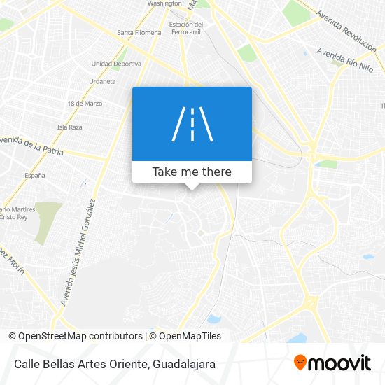 Calle Bellas Artes Oriente map