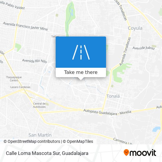 Mapa de Calle Loma Mascota Sur