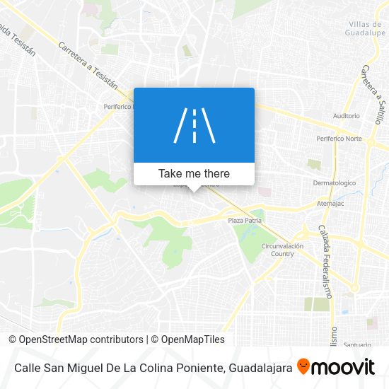 Calle San Miguel De La Colina Poniente map