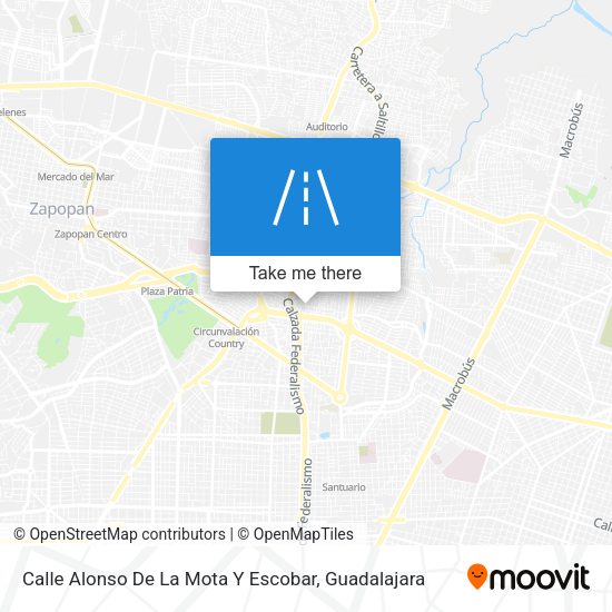 Mapa de Calle Alonso De La Mota Y Escobar