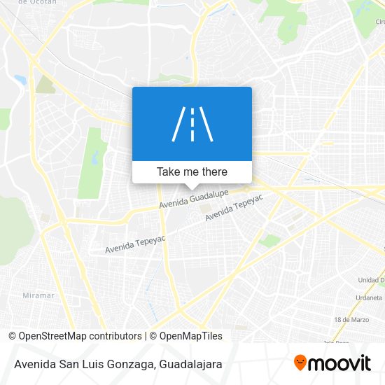 Mapa de Avenida San Luis Gonzaga