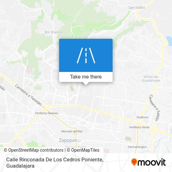 Mapa de Calle Rinconada De Los Cedros Poniente