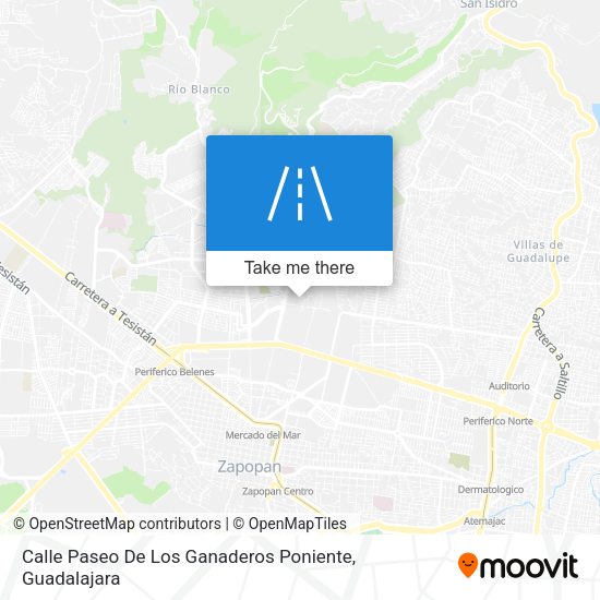 Mapa de Calle Paseo De Los Ganaderos Poniente