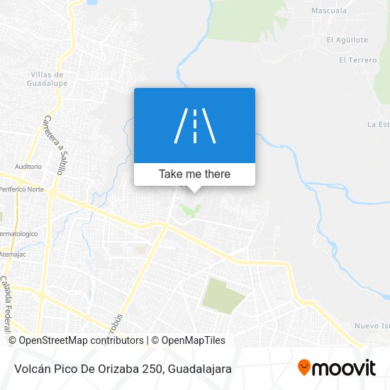 Mapa de Volcán Pico De Orizaba 250