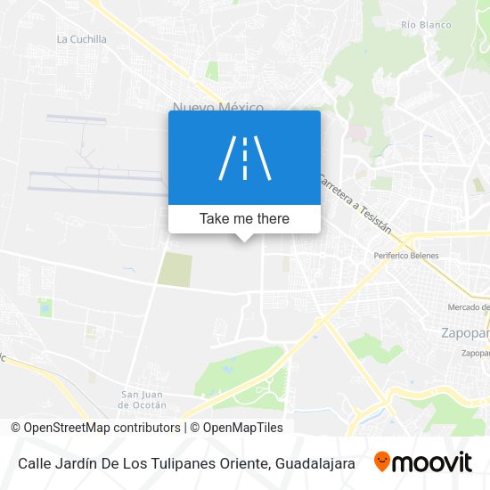 Calle Jardín De Los Tulipanes Oriente map