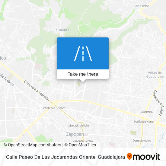 Calle Paseo De Las Jacarandas Oriente map