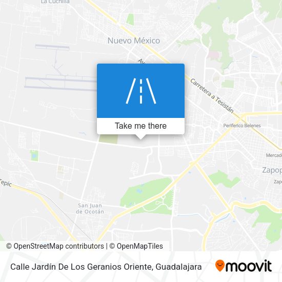 Calle Jardín De Los Geranios Oriente map