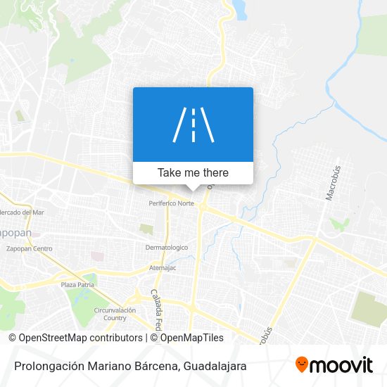 Prolongación Mariano Bárcena map