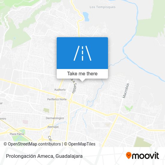 Prolongación Ameca map