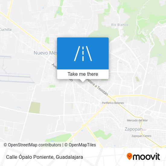 Mapa de Calle Ópalo Poniente