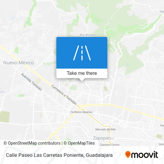 Mapa de Calle Paseo Las Carretas Poniente