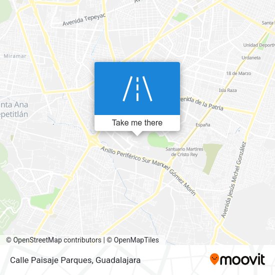 Calle Paisaje Parques map