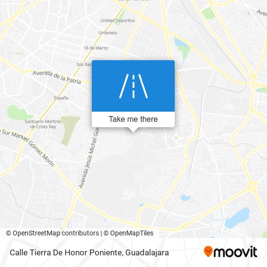 Mapa de Calle Tierra De Honor Poniente