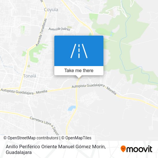 Anillo Periférico Oriente Manuel Gómez Morín map