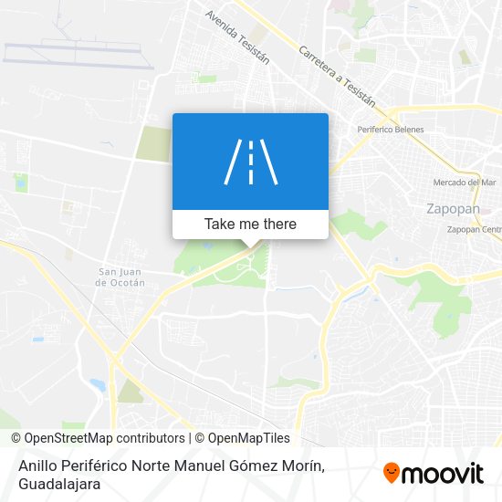 Mapa de Anillo Periférico Norte Manuel Gómez Morín