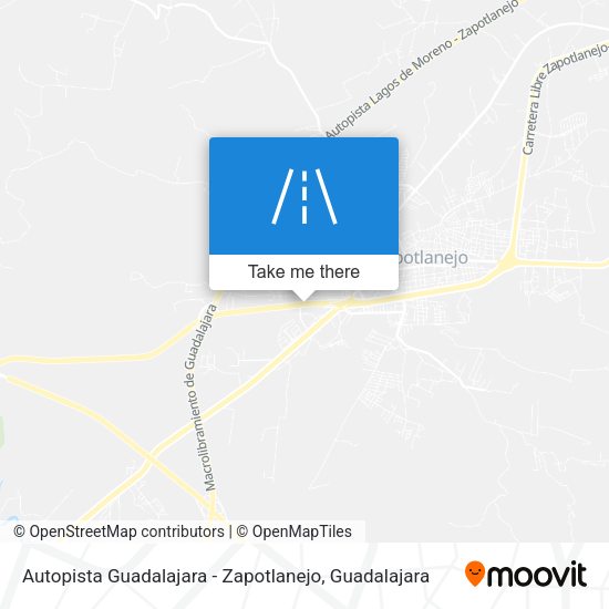 Autopista Guadalajara - Zapotlanejo map