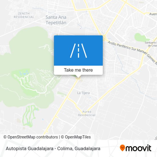 Mapa de Autopista Guadalajara - Colima