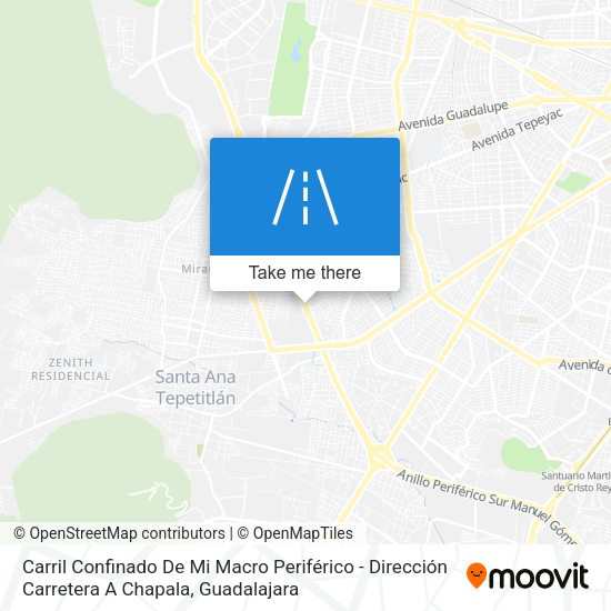 Carril Confinado De Mi Macro Periférico - Dirección Carretera A Chapala map