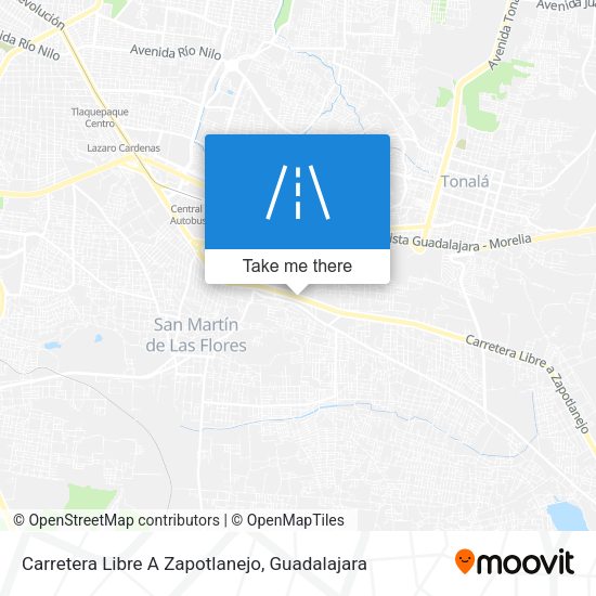 Mapa de Carretera Libre A Zapotlanejo