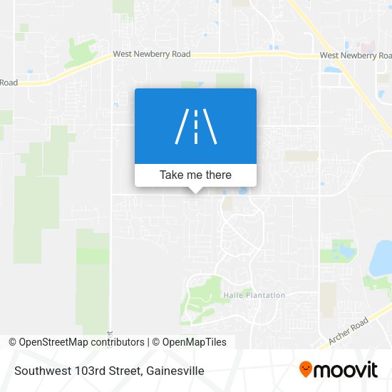 Southwest 103rd Street map