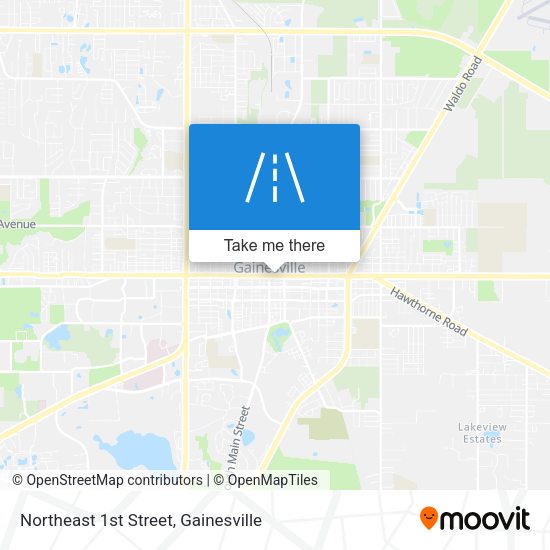 Northeast 1st Street map