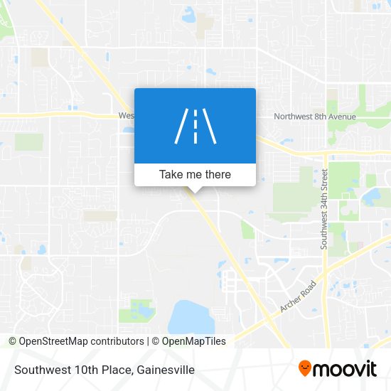 Southwest 10th Place map
