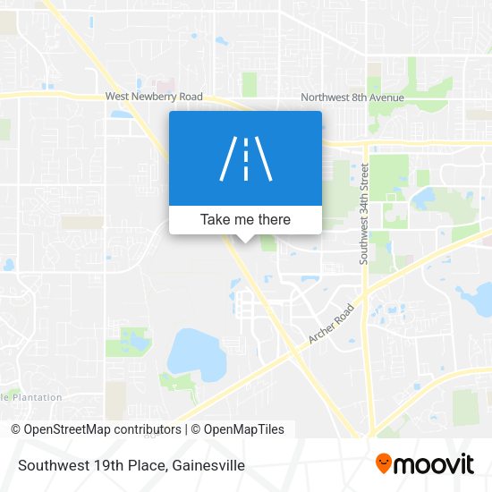 Southwest 19th Place map