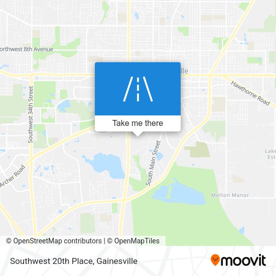 Southwest 20th Place map