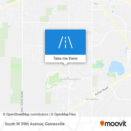 South W 39th Avenue map
