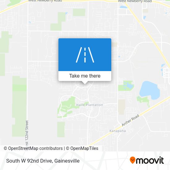 South W 92nd Drive map