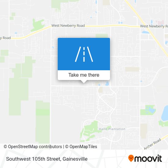 Southwest 105th Street map