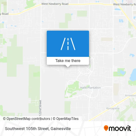 Southwest 105th Street map