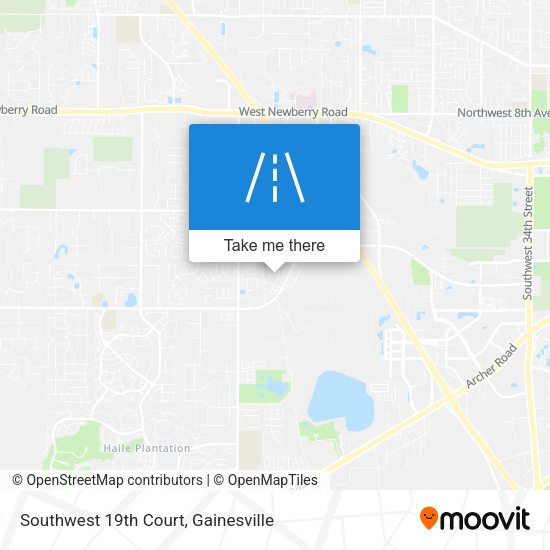 Southwest 19th Court map