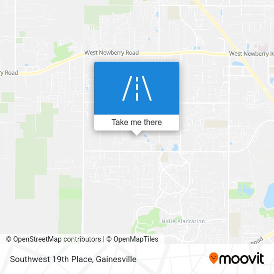Southwest 19th Place map