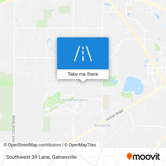 Southwest 39 Lane map