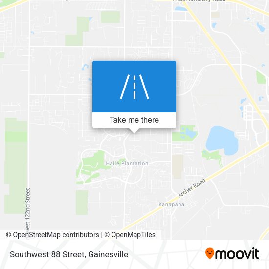 Southwest 88 Street map