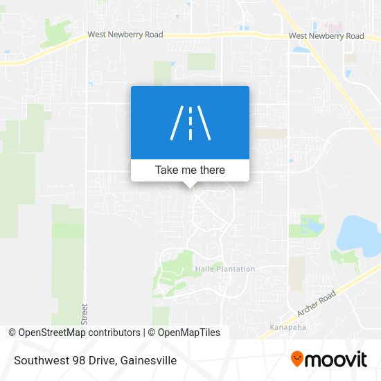 Southwest 98 Drive map