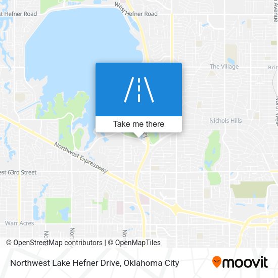 Northwest Lake Hefner Drive map