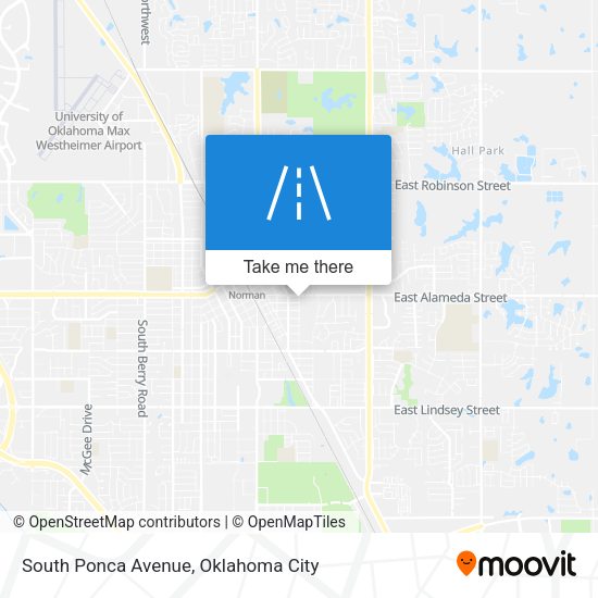 South Ponca Avenue map