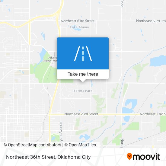 Northeast 36th Street map