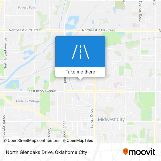 North Glenoaks Drive map