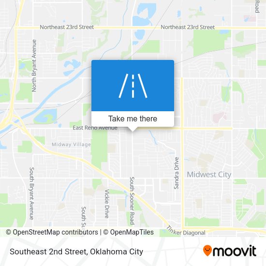 Southeast 2nd Street map