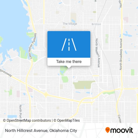 North Hillcrest Avenue map